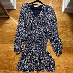 Ramy Brook Blue Long Sleeve Silk Mini Dress Size XS